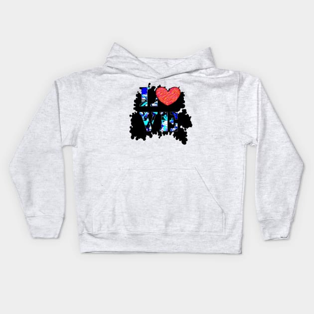 love abstract spray paint Kids Hoodie by LowEndGraphics